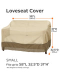 Veranda Water Resistant Patio Sofa Loveseat Bench Cover Heavy Duty Outdoor Furniture Protector 58 By 32.5 By 31 Inches Fits Cushions