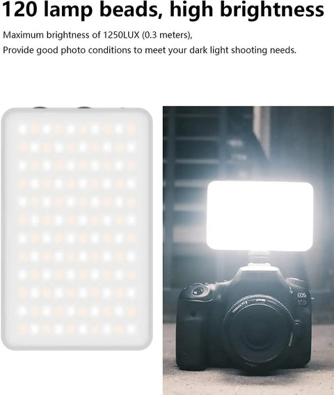 Pocket RGB Video Light With Built In 3100mAh Battery 360 Full Color Options And 20 Effects Bi Color To RGB LED Panel on camera