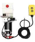 12V Dump Trailer Hydraulic Power Unit With 1.6 Quart Reservoir, Single Acting Pump, Remote Control, Portable Copper Motor