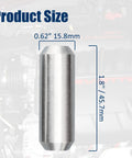 Front view: 2-pack bellhousing alignment dowel pins for Chevy LS/LT V8 engines, steel, 1.18 in long, 0.62 in dia