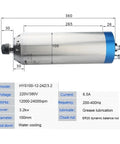 Heavy Duty CNC Spindle Motor With ER20 Collet And Four Precision Bearings for engraving and cooling features.