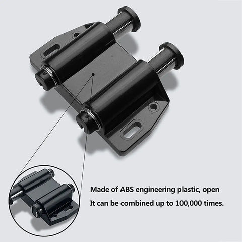 Push To Open Magnetic Cabinet Latch With Heavy Duty Spring Door Catch made of ABS plastic, detailed view of latch mechanism