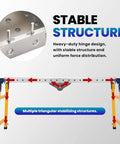 Heavy Duty Portable Welding Table Workhorse Built Like A Tank With Rock Solid 1200 Pound Capacity Foldable Steel Frame showing stable hinge design.