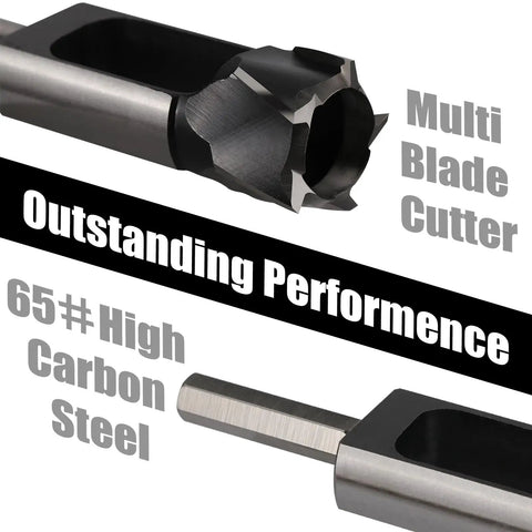 Five Piece High Carbon Steel Wood Plug Cutter Set Offering 3/8 To 1 Inch Bits For Smooth Dowel Plugging And No Nonsense Woodworking Gear That Gets It Done Right. Multi-blade cutter with 65# high carbon steel design.