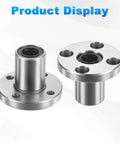 8mm Bore Linear Ball Bearings 15mm Outer Diameter 24mm Length 4mm Hole Double Side Rubber Sealed Flange Base 32mm 2 Pieces