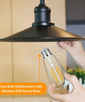 Vintage LED Edison Bulbs 60 Watt Equivalent Dimmable ST58 Filament Lights installation with E26 base under a lampshade