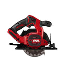 Ultra Compact 12v Brushless Circular Saw equipped with a rugged 5 half inch thin kerf carbide blade in red and black design.
