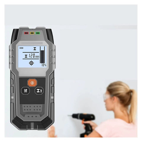 Game Changer Wall Scanner And Upgraded Stud Finder With Integrated Rebar Locator Plus Metal Wire Detector displayed for measuring concrete thickness.