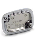 Underside view of Badass Chrome Front Brake Fluid Reservoir Cap for Harley-Davidson Electra Glide Classic Ultra Road Glide Ultra