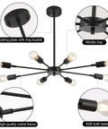 Dope Modern Sputnik 8-Light Industrial Matte Black Chandelier With 180 Degree Rotatable Lamp Cups for ceiling.