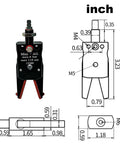 Mini Pneumatic Parallel Gripper J1060 With Extended Jaw technical drawing and dimensions