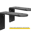 Built Like A Tank Heavy Duty L Shaped Shelf Brackets 2 Pack 9.8 Inch Wall Mount Support Frames Rust Proof Steel Holders with rounded design