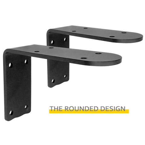 Built Like A Tank Heavy Duty L Shaped Shelf Brackets 2 Pack 9.8 Inch Wall Mount Support Frames Rust Proof Steel Holders with rounded design