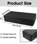 61 Key Piano Keyboard Dust Cover With Adjustable Drawstring, black waterproof Oxford cloth size dimensions shown.