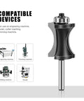 Solid Half Round Router Bit For Woodworking With 6mm 12mm Or 1/4 Inch Shank designed for engraving and trimming machines.
