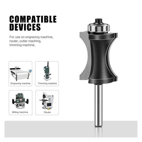 Solid Half Round Router Bit For Woodworking With 6mm 12mm Or 1/4 Inch Shank designed for engraving and trimming machines.