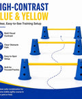 Dog Agility Hurdle Set 12 Inch Adjustable Jump Training for Backyard Beefy 325g Cones and Poles Blue Windproof Kit