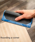 Using PSA Sanding Block With 90 Degree Edge For Woodworking And Auto Body Finishing Hand Sander On Wooden Furniture Edge