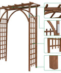 7Foot Wooden Garden Arbor Arch For Outdoor Trellis And Pergola, Perfect For Climbing Roses And Vines, Wedding Ceremony Decor