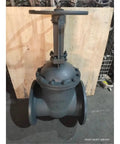 Heavy Duty Carbon Steel Wedge Gate Valve PN16 For High Temp Water Control Manual Operation DN50 angled view against wooden background.