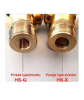 Built Tough Brass Rotary Swivel Fitting Two Way Thread For Hydraulic Water And Air Lines Double Head Design One And A Half Inch Left Hand Thread High Temperature Up To One Hundred Twenty Celsius HS X Compatible, HS-G and HS-X ends