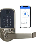 5 In 1 Fingerprint Door Lock With Touchscreen Keypad No Key Needed For Home Office And Airbnb, Auto Locking With Key Fob Access