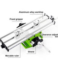 Durable Metal Bench Drill Vise With X And Y Coordinate Adjustment. Versatile fixture with aluminum alloy worktop and adjustable ruler.