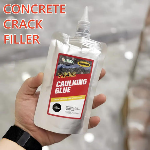 Pro Level Concrete Crack Filler Brings The Vibe With Architectural Matte Finish and waterproof caulking glue in a 7.04 oz pouch.