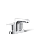 Two-Handle Hint Centerset Bathroom Sink Faucet In Polished Chrome, 1.2 GPM Flow, Corrosion-Resistant Finish, Ceramic Disc Valves For Longevity