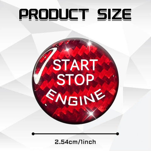 Carbon Fiber Start Button Cover For Cars 25 To 26mm Universal Interior Ignition Button Trim Red Finish Protective Durable