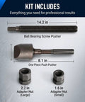 Heavy Duty Dual Wheel Separator Tool For Stuck Hub Removal components with ball bearing screw pusher and adapter nuts.