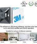 Heavy Duty Self Adhesive Zip Tie Mounts Kit Includes Eight Inch Zip Ties And Screws UV Protected Outdoor Sticky Wire Fasteners