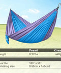 400 Lb Capacity Portable Camping Hammock With Quick Setup Under 3 Minutes, blue and purple, 103 inch long by 55 inch wide