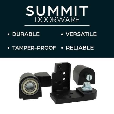 Heavy Duty Pivot Door Hinge Set For Storefront Doors Top And Bottom Die Cast Aluminum With Full Race Ball Bearings Duronotic Finish Right Or Left Hand Options Tamper Proof Commercial Door Hardware Tough As Nails, black hinge set