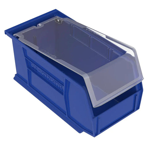 Crystal Clear Lids For 30230 AkroBin Storage Bins 12 Pack No Tools Needed Snap On One Piece Hinged Lids Protect Dust Debris