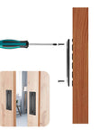 Matte Black Sliding Barn Door Handle Eight Point Six Inch Flush Pull Heavy Duty With Screwdriver And Screws