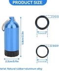 Mini Scuba Tank Key Ring Kit With Aluminum Alloy Frame, Brass O Ring Pick, And 12 O Rings For Regulators, Valves And Hoses, Portable Leak Proof Seal Maintenance Kit For Diving Gear Repair And Upkeep, shown with size dimensions.