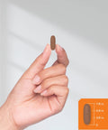 Hand holding Calcium 600 Mg With Vitamin D3 Coated Caplets for Women and Men, Vegetarian, Non GMO Gluten Free Supplement, 500 Caplets