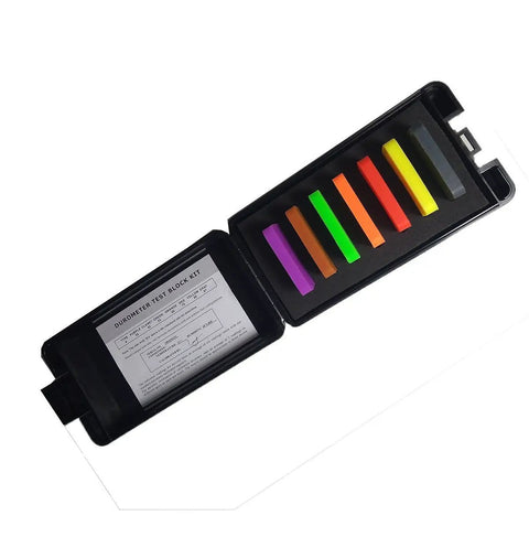 Type A Durometer Test Block Kit For Hard Rubber And Plastics Pro Grade Calibration Block For Durometers Durable Black Block With Clear A Scale Ideal For Material Hardness Testing 1 Year Warranty