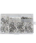 300 Pcs Stainless Steel Lock Washers Spring Split Lock Washer Assortment Kit For Screws And Bolts Vibration Resistant Hardware Set with case