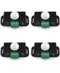 Motion Sensor Led Switch Four Pack With Timer Function No Fuss Auto On Off 12 To 24V 6A Load front view, PIR dome switches