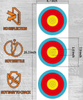 Vertical 3 Spot Archery Targets Pack For Recurve Bows 30 Paper Face Targets Pro Grade Durable Wood Free Paper Print World Cup Style