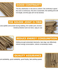 Text highlighting benefits of brass rods, including good continuity, firm solder joints, reduce energy consumption, and quality assurance.