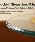 Close-up of Heavy Duty Lazy Susan Turntable With Silent Bearings showcasing tempered glass edge detail, safe for dining table use.
