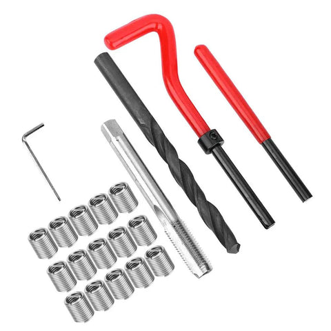 Pro Grade Thread Insert Repair Kit For Automotive Parts With High Precision Thread Sleeve And Durable Wear Resistant Aluminum Thread Repair For Damaged Threads In Motors Engines And Switchgear, tap and inserts