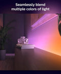 Indoor 3-Foot Smart LED Light Strip Extension With Flowing Multicolor Effects under shelf in room