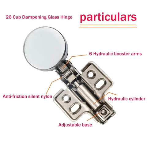 Two Pack European Soft Close Cabinet Hinges 26mm Diameter For Glass Doors Built To Last TEYOUQU Durable Cold Rolled Steel