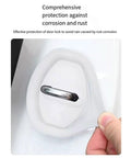 Slick Auto Door Lock Buffers Shield Metal Buckles From Gnarly Scratches While Acting As Sound Deadening Cushions For A Tight Fit And Super Smooth Shuts On Your Daily Driver Keeping Trim Fresh, white silicone protection over car door lock.