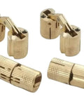 Hidden Cabinet Hinges Copper Brass Mount For 8 To 18mm Doors Concealed Hardware with smooth cylindrical design