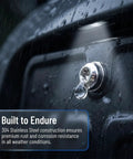 Heavy Duty Stainless Steel Anti Theft License Plate Screws Kit With Tamper Resistant Bolts locking cap under rain.